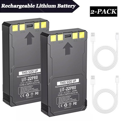 2-PACK 6370mAh LIT-22 Battery for SPYPOINT Flex-M Flex-Plus Flex-S Trail Camera
