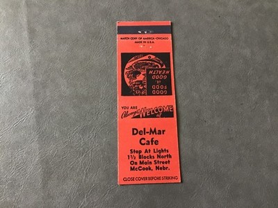 DEL-MAR CAFE McCOOK, NEBR MATCHBOOK COVER