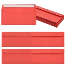 60 Pack Red #10 Business Envelopes, Letter Size Envelopes