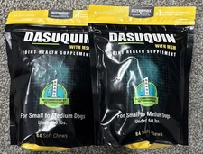 2 NUTRAMAX DASUQUIN MSM JOINT CARE 84 SOFT CHEWS SMALL MEDIUM DOGS EXP 07/2026+