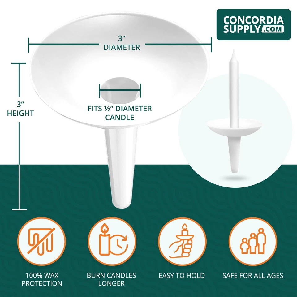 Candelabros de plástico reutilizables para candelabros de servicio de luces de velas - 50 piezas... Foto 2 de 4