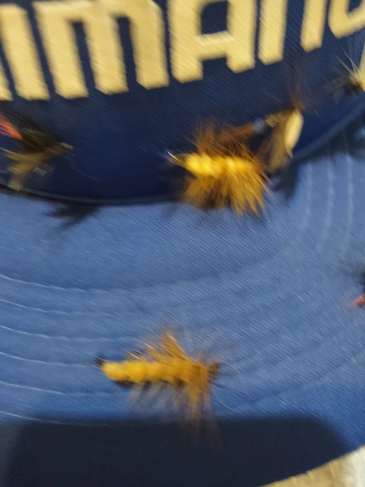 SHIMANO/HEADLINER 带 FLYS 蓝色棒球帽按扣 二手状况完好 — 第 3/4 张图片