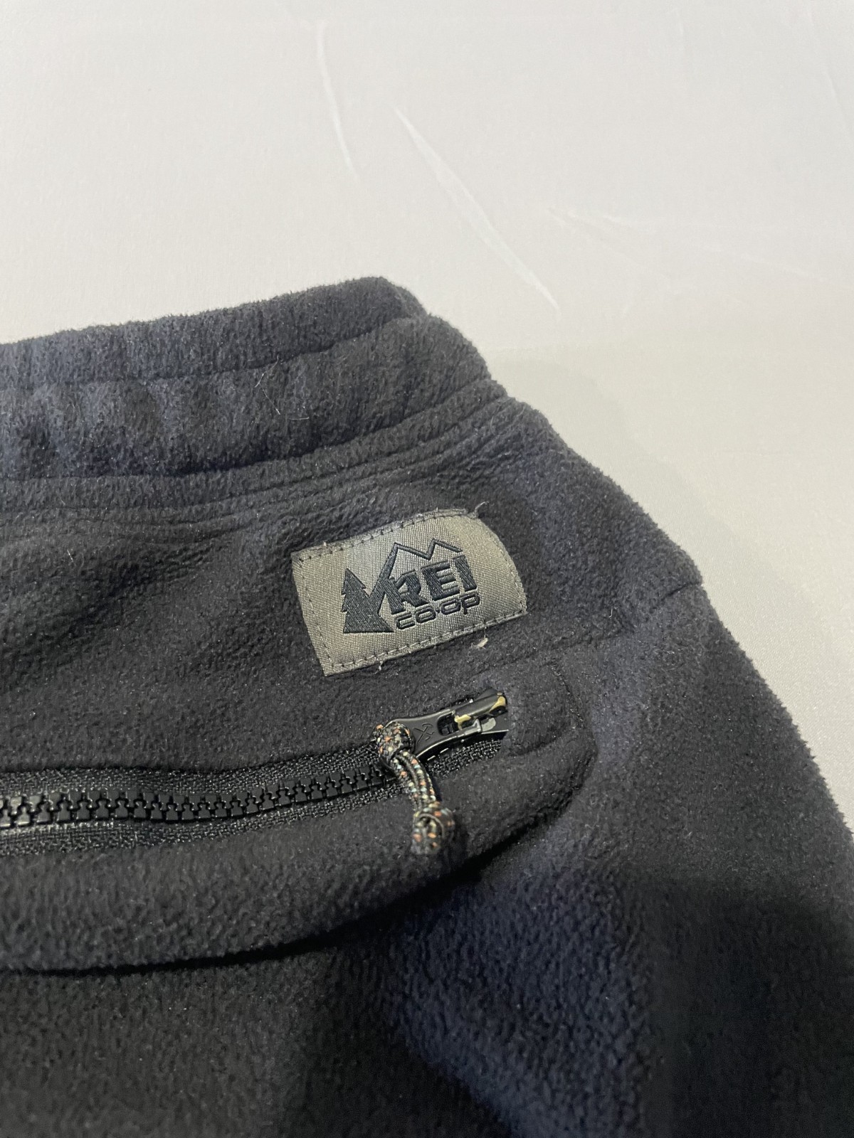 Rei Co-op Trailmade Fleece Pants Medium Short Mens Black Drawstring Tapered