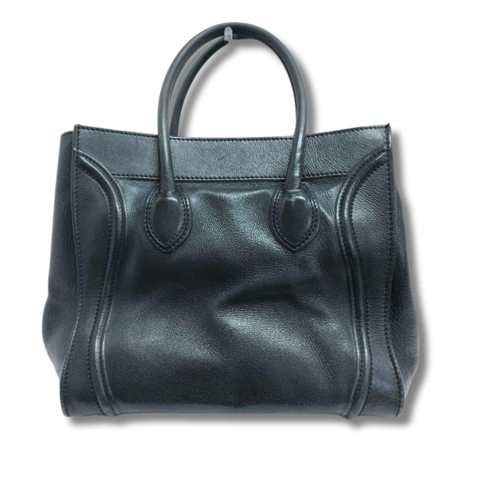 CELINE Luggage Phantom Tote Bag Leather Navy Blue 26.5cm×29.5cm×24cm NNBd91 - Image 2 of 4