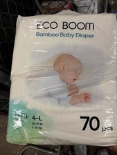 Eco Boom Bamboo Diapers, Size 4 -L 70 Pack