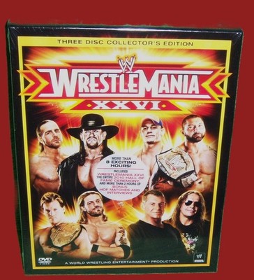 NEW RARE OOP WWE WRESTLEMANIA 26 XXVI 3 DISC COLLECTOR'S EDITION DVD SET 2010