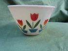 Vintage Fire King Anchor Hocking Tulip 9.5" Mixing Bowl Nesting Milk Glass