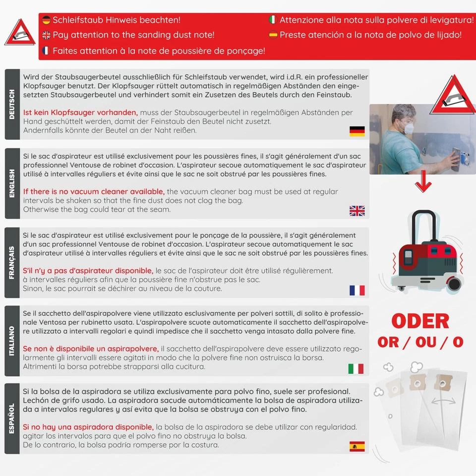 10 Staubsaugerbeutel für alle EINHELL Nass-Trockensauger | 10-40L Vlies Beutel - Bild 3 von 4