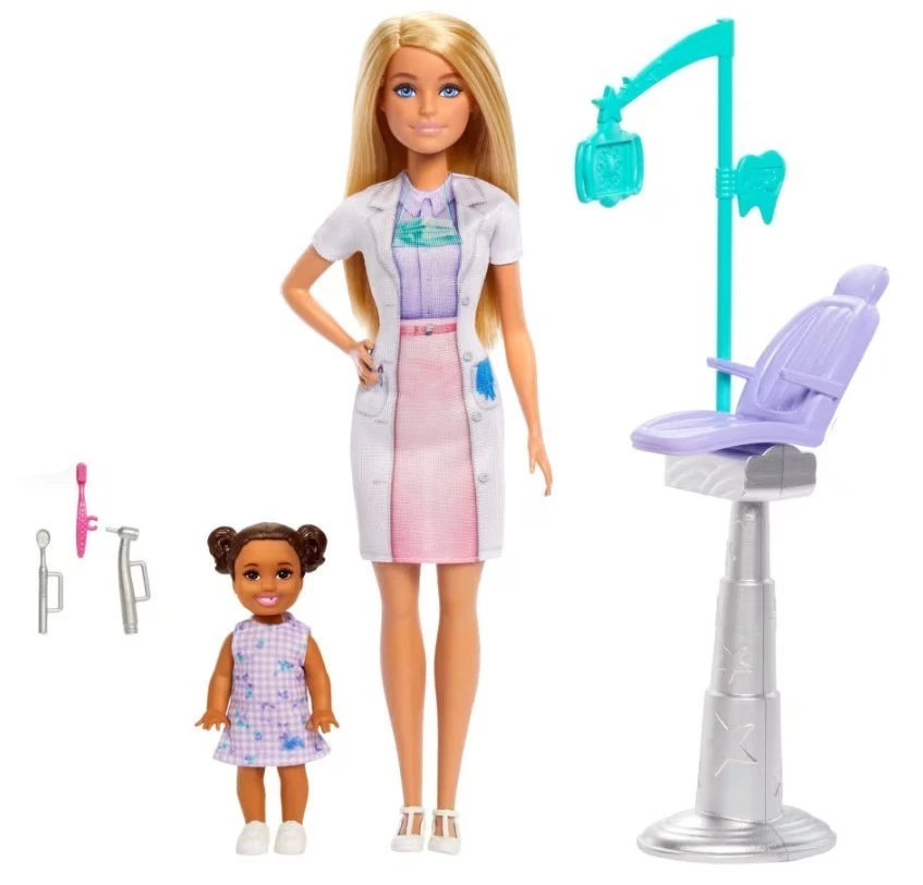 194735275267 Lalka Barbie Lekarz Dentystka z pacjentem Mattel - Image 2 of 4
