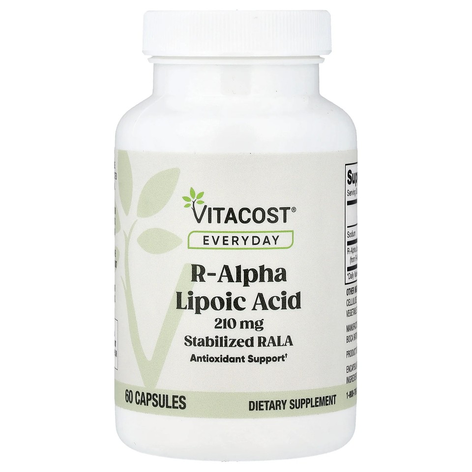 R-Alpha Lipoic Acid, 210 mg, 60 Capsules