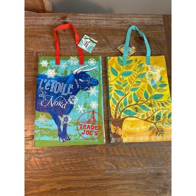 New Lot Trader Joe's Reusable Grocery Bags Minnesota & Tree of Life 6 Gallon NEW