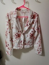 Vintage Blazers White Red Floral Size Small New