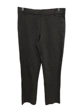 Quince Ponte Straight Leg Pants Size Medium Flat Front Charcoal Business Casual