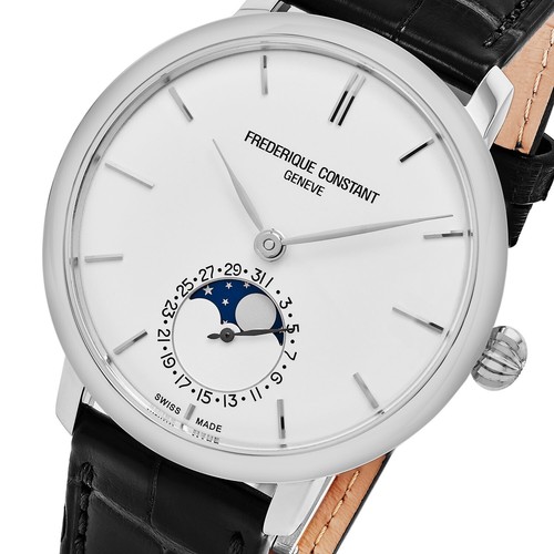 Frederique Constant Slimline Moonphase Silver Dial Men's Watch FC-703S3S6 - Picture 2 of 16