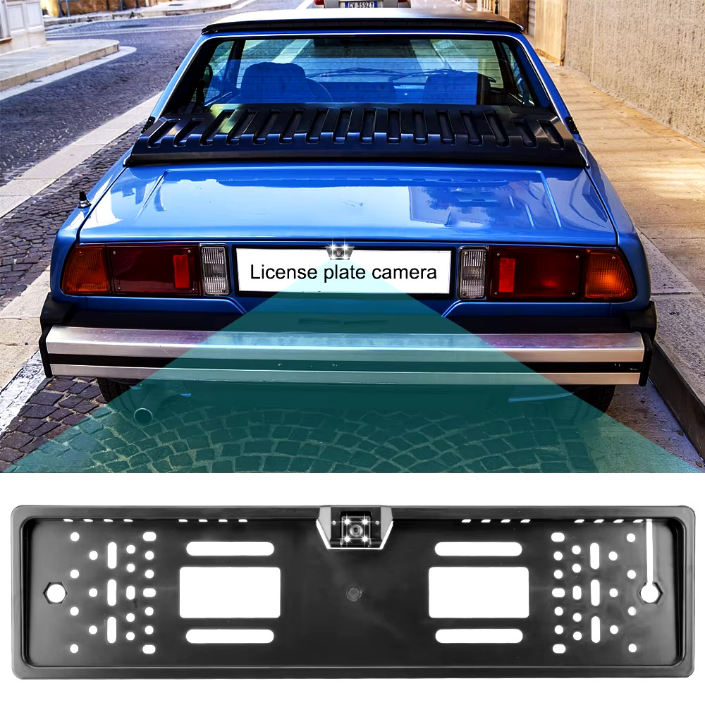 Porta Targa Posteriore 12V 8led Telecamera Sensori Parcheggio Auto Retromarcia - Miniatura 3