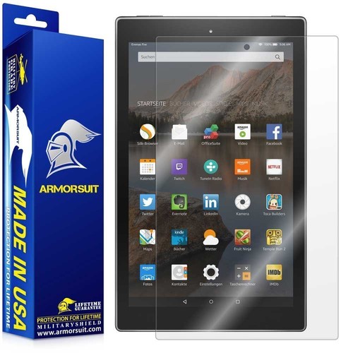 ArmorSuit MilitaryShield Amazon Fire HD 10 (2017) HD CLEAR Screen Protector USA - 第 1/6 張圖片
