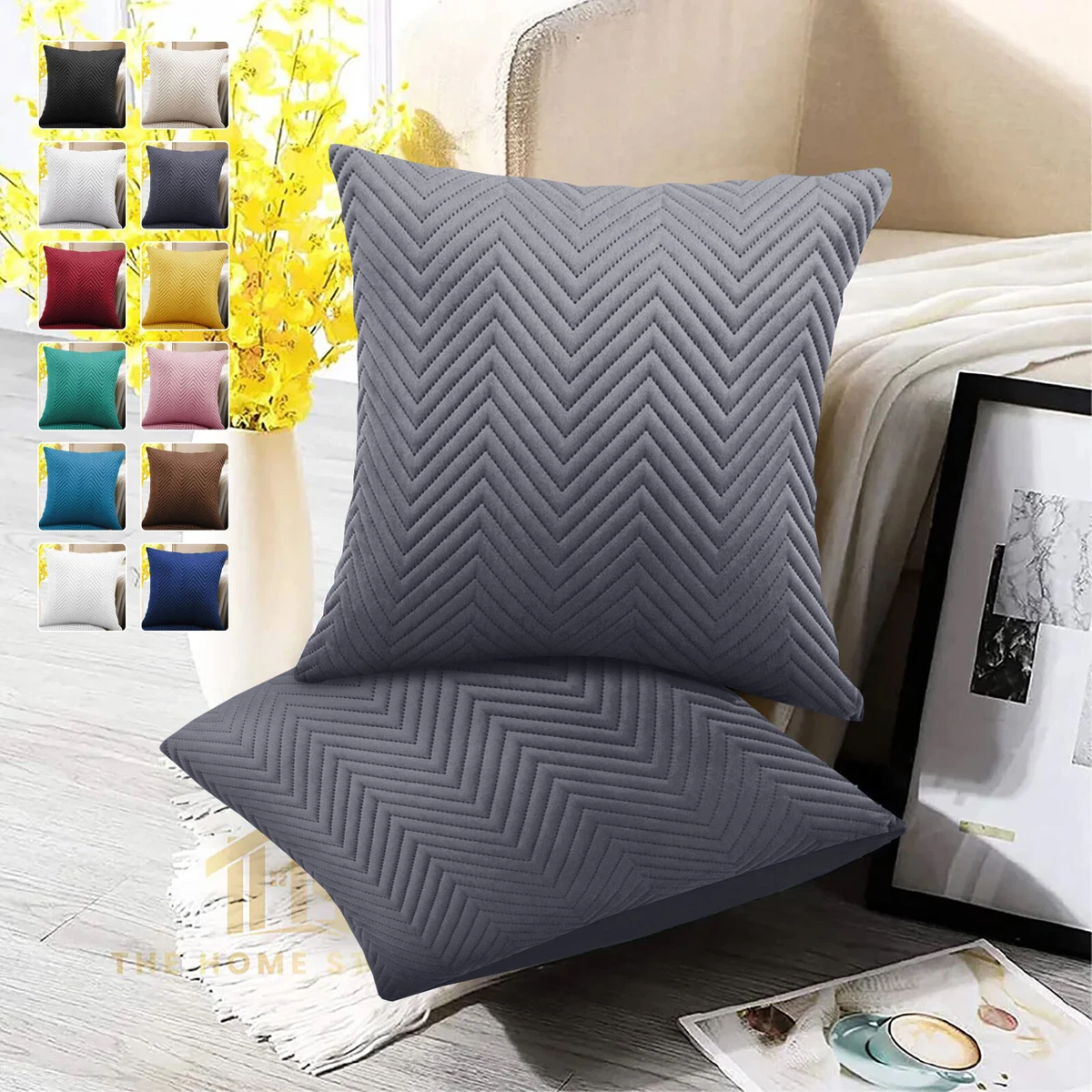 JANENFNA 2-Pack Throw Pillow Covers 14x14 Inch – Gray Wolf Pattern, Soft Plush Decorative Cases For Sofa, Bed, Living Room - View #9