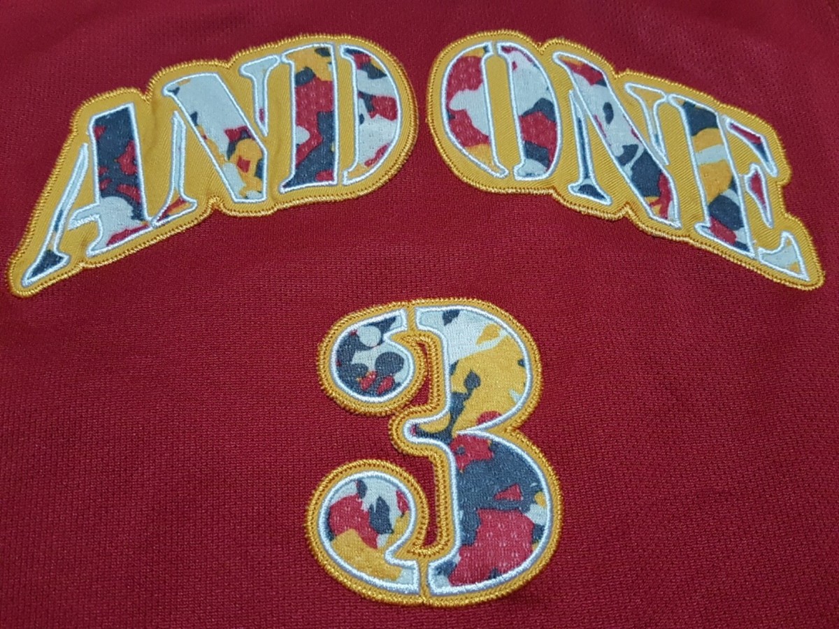 And1 バスケットボール ユニフォーム Hot Sauce RARE !! And1 Red Camo HOT SAUCE Mixtape Tour Jersey Men Size