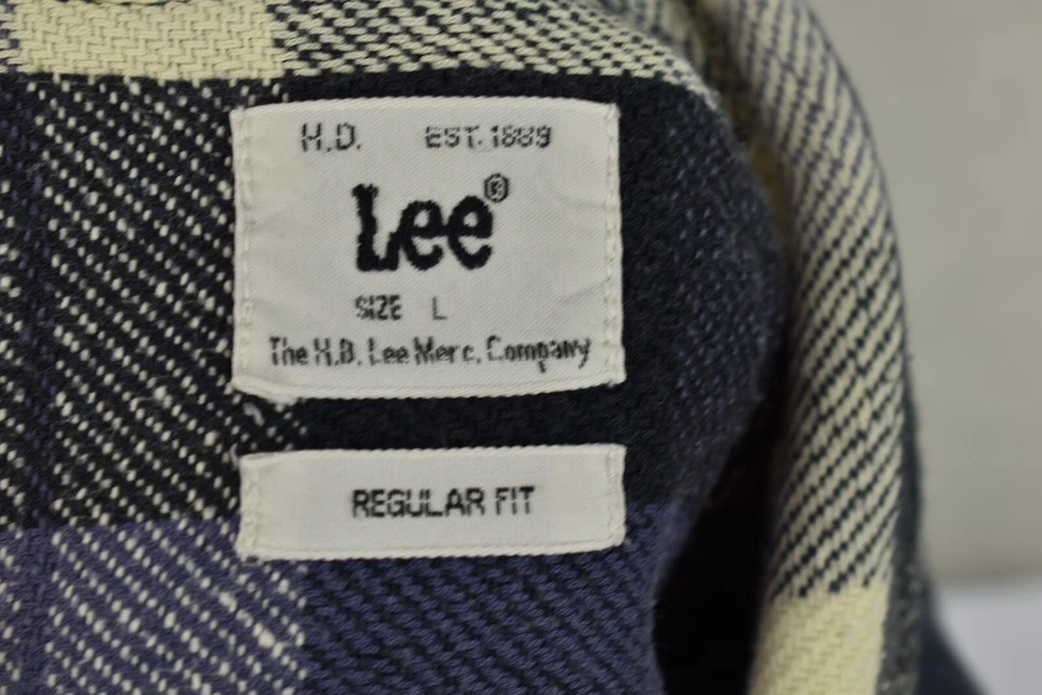 LEE Blue Long Sleeve Shirt size L Mens Regular Fit Checked Outdoors Outerwear - Image 4 of 4