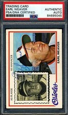Earl Weaver PSA DNA Signed 1978 Topps Autograph