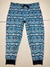 Disney Frozen Olaf Boys XL 16 18 blue snowman plush fleece cuffed pajama pants