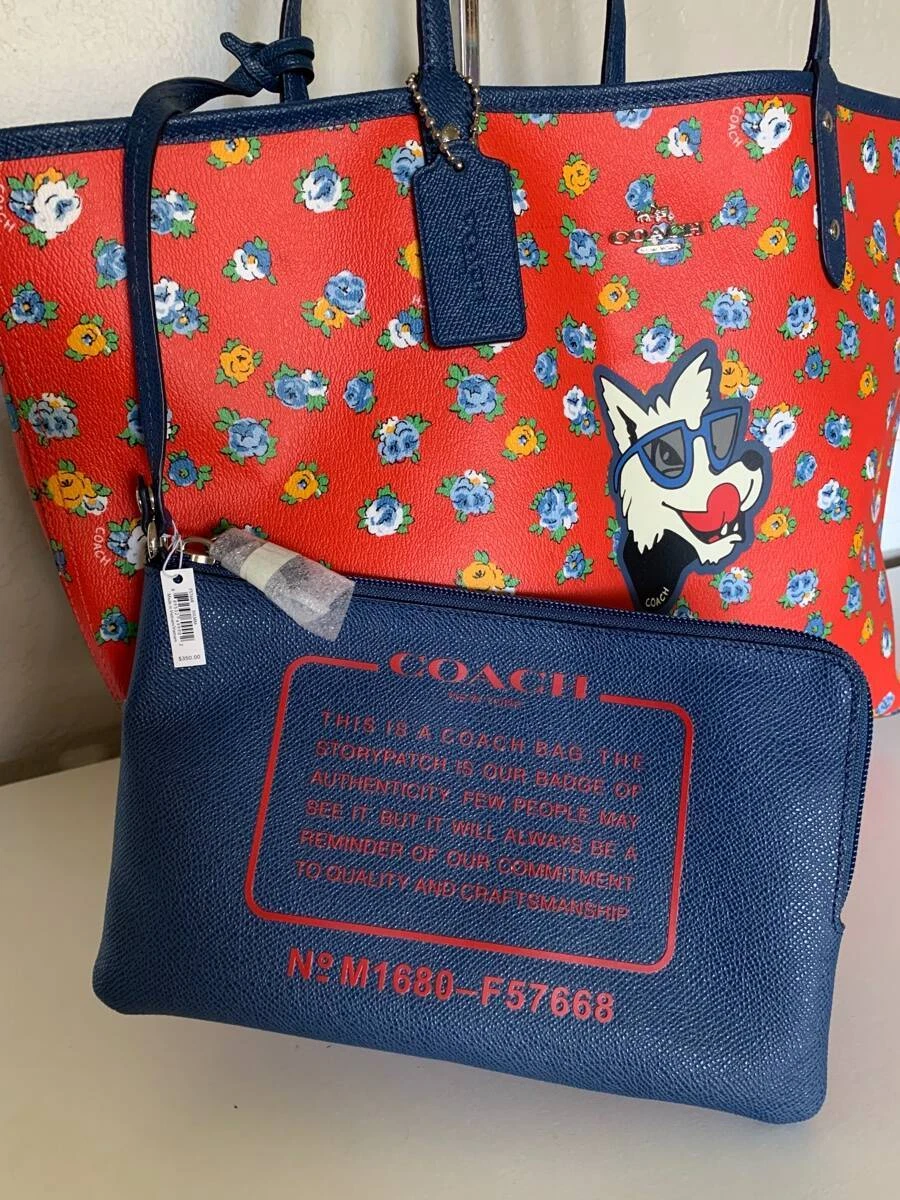 Coach reversible online tote red