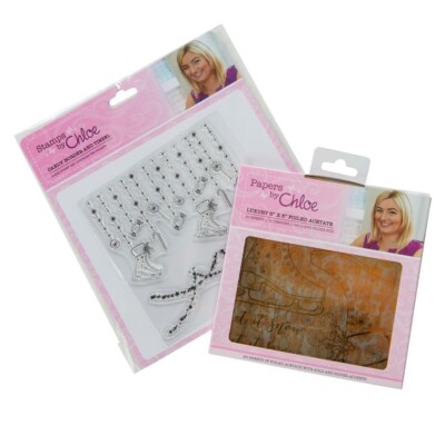 Chloe Foiled Acetate Christmas Stamps with Border NEW 676444.