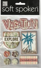 RARE! MAMBI Soft Spoken 3D stickers COASTAL VACATION Theme 94872 Fast FREE Ship!