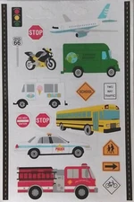 Mrs Grossman's VEHICLES firetruck bus police Stickers  Very RARE 2004