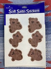 Hallmark Vintage 1980s Stickers Soft Satin Teddy Bears