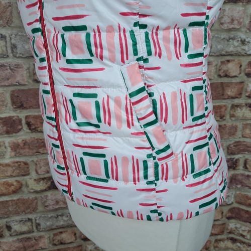 Chaleco reversible Y2K Benetton rosa blanco calentador de cuerpo pequeño para mujer - Imagen 11 de 21