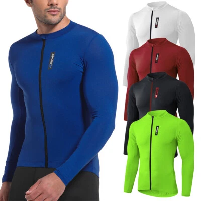 FEIXIANG Herren Riding MTB Radtrikot Fahrradtrikot Langarm Radsport Shirt mit 3 Taschen