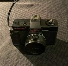 Vintage 1980s Fashion Bug Meikai 35mm Camera Rare w/ Box, Case Manual