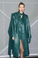 Mugler X H&m Hm Scarf Detail Leather Trenchcoat Dark Green Xs L Xxl Small Large