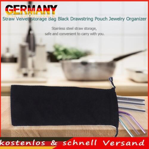 Portable Straw Pouch Drawstring Drinking Straw Pouch Reusable for Picnic Camping - Photo 1/7