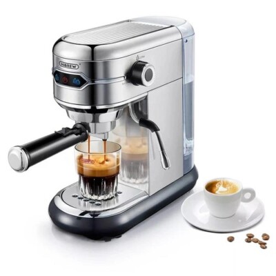 HiBREW Coffee Maker Cafetera 19 Bar Inox Semi Automatic Super Slim ESE POD&