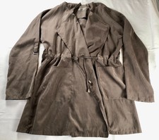 Women's Brown Hooded Wrap/tie Utility Jacket - Lightweight - Perfect For Travel
