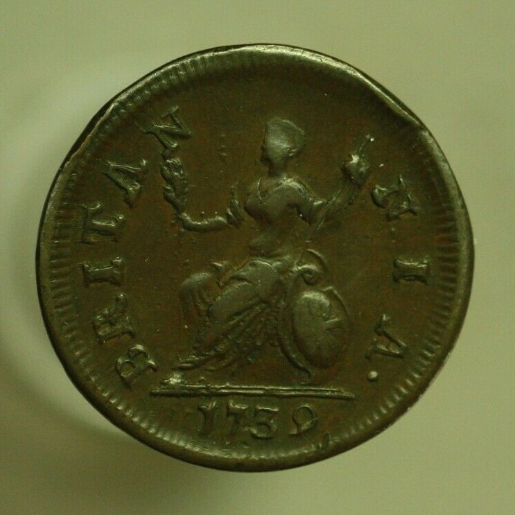 Great Britain 1739 Farthing XF Cat = $375 A267 | eBay