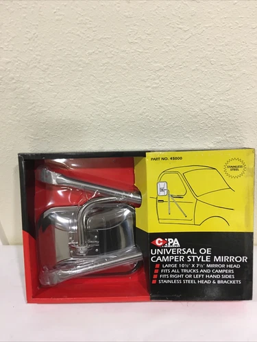CIPA 45000 Stainless Universal ORG.MFR Camper Style Mirror Stock #C1