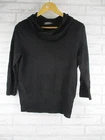 Jacqui E womens knit top roll neck 3/4 sleeves S 10 black