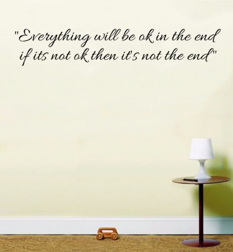 Everything will be ok in the end Wall Art Sticker inspirational quote - Bild 1 von 20