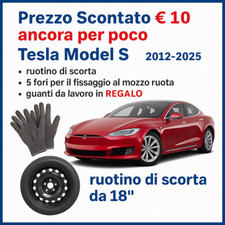 💥 Set Platzsparend Notrad Tesla Modell S 18” 5Fori Handschuhe DOT2025 🛞