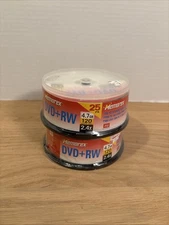 2X Memorex DVD+RW DVD RW 25 Pack 4.7 GB 2.4X 120 Min Brand New Rewritable Sealed
