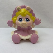 Vintage 1989 Jim Henson Muppets Babies Miss Piggy Squeaky Doll Miniature Figure