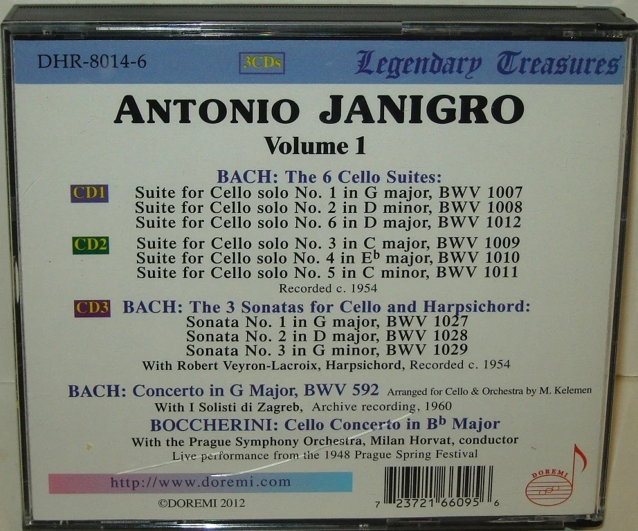 Antonio Janigro - Plays Bach & Boccherini Audio CD Boxed Set - Good or Better! - Image 4 of 4