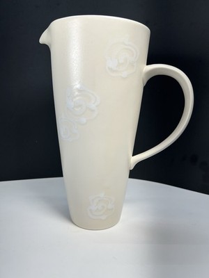 Crate and Barrel Pitcher Lovely Floral Design Excellent Condition
