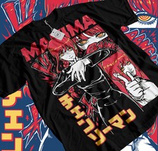 Denji Makima Chainsaw Man T-Shirt PochitaAnime Manga Unisex T-Shirt Black