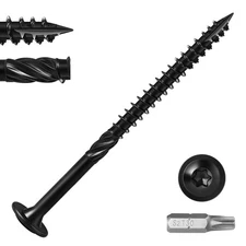 66 PCS #14x5" Heavy Duty Structural Wood Screws Black Epoxy Coated Star Bit