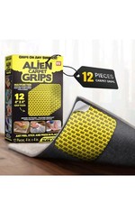 Alien Grip 12pcs Rug Gripper 4x4 Anti-Slip Reusable Carpet Tape for Floors By US