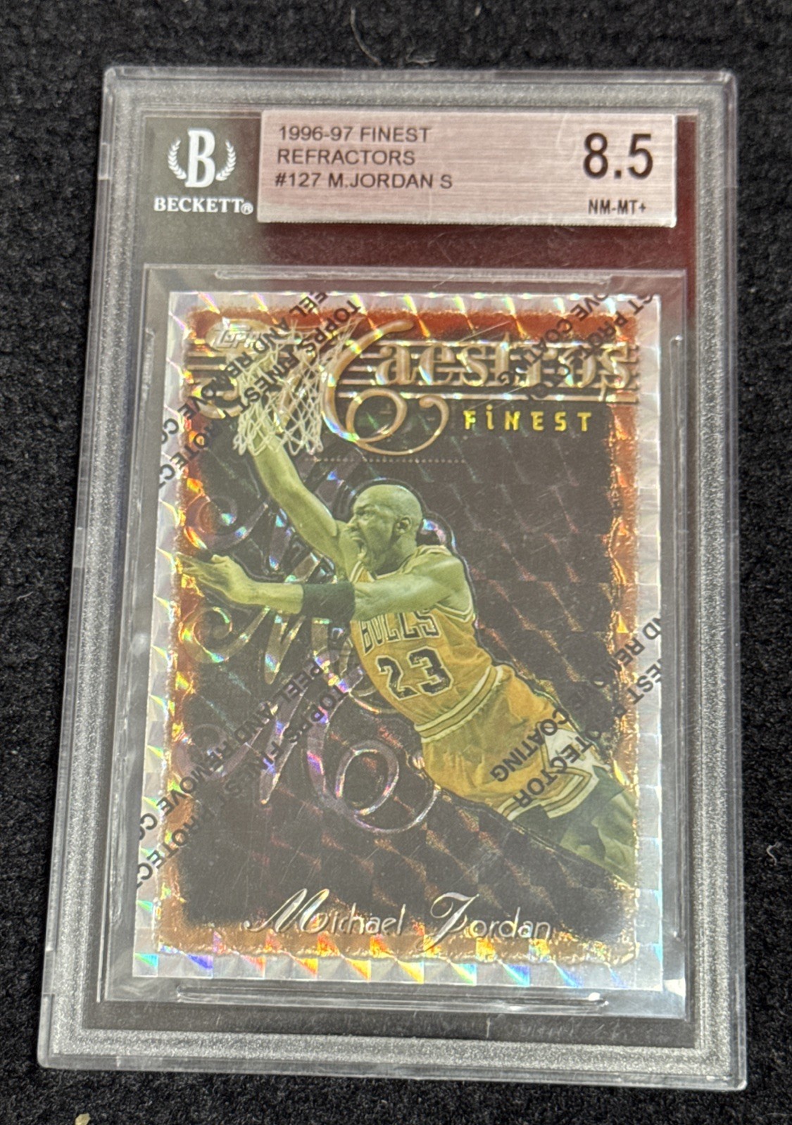 1996-97 Finest Refractors #127 Michael Jordan Refractor W/coating BGS 8.5 NM-MT